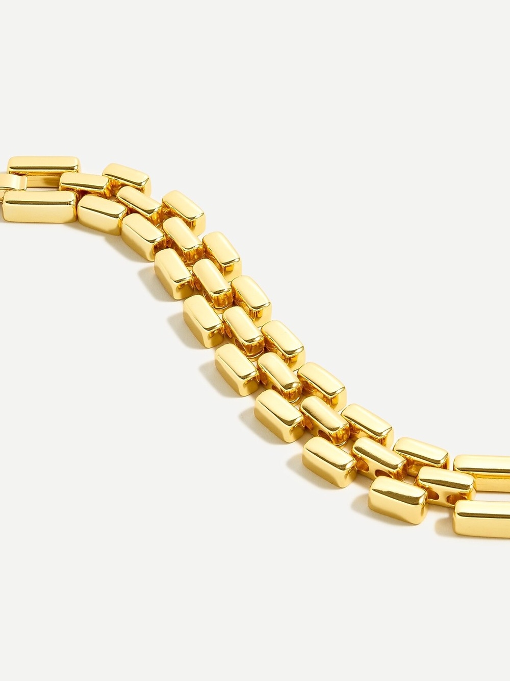 NWT J.Crew Flat-Link Gold Bracelet 7” Oversized Statement Chain Jewelry